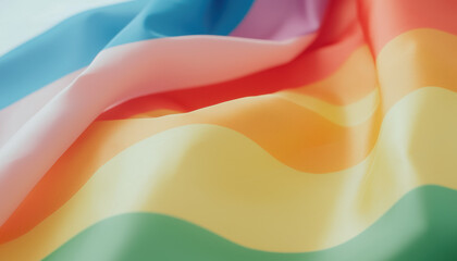 Aufkleber - Vibrant rainbow flag fabric with smooth waves and soft texture, symbolizing pride and inclusivity