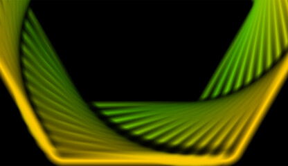 Poster - Yellow green smooth hexagonal lines abstract hi-tech geometric background. Vector futuristic graphic design