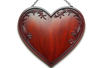 Wall Mural - Ornate Wooden Heart Shaped Hanging Sign