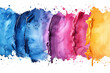 © artdolgov - Soft pastel shades blend together in a vibrant display, showcasing neat paint stains that evoke creativity and artistic inspiration across a blank canvas.
