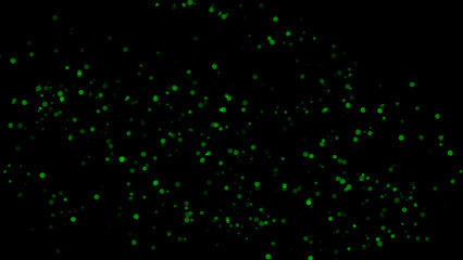 Wall Mural - blurred green embers sparks on black background . texture isolated overlays. concept of particles, s