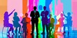 © Robbie Smith 1  - Inclusive business group as silhouettes in rainbow colors