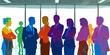 © Robbie Smith 1  - Inclusive business group as silhouettes in rainbow colors