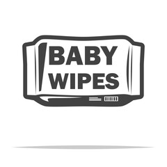 Wall Mural - baby wet wipes outline icon transparent vector isolated