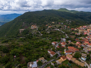 Wall Mural - Panoramic aerial view of famous  sokraki village, Corfu, Greece