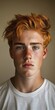 © EpicFade - Young Man with Red Hair and Freckles Portrait Studio Shot