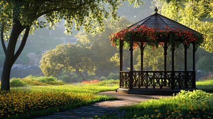 Wall Mural - Romantic Gazebo in the Park 