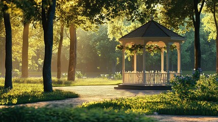 Wall Mural - Romantic Gazebo in the Park 