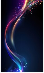 Fototapete - Elegant streak of colorful light on a dark background creates a vibrant atmosphere suitable for creative text placement. Generative AI