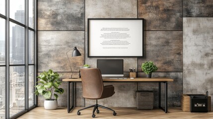 Poster - A motivational quote framed and displayed on a modern office desk.