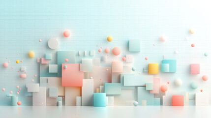 Poster - Dynamic abstract geometric shapes digital art modern design creative space minimalist style colorful aesthetic for visual impact