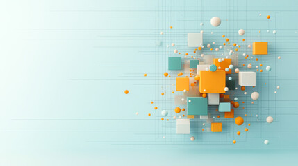 Poster - Dynamic abstract design creative space digital art modern environment aerial perspective innovation concept for visual impact