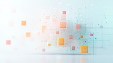Poster - Dynamic digital transformation abstract technology visualization virtual space infographic design modern aesthetic conceptual perspective