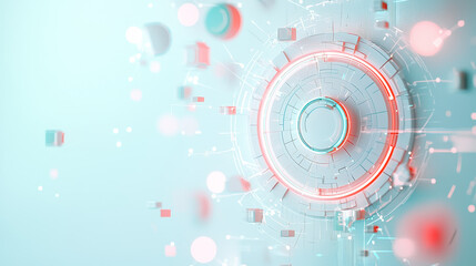 Poster - Digital innovation hub showcasing futuristic technology virtual space graphic design bright colors abstract viewpoint cybernetic concepts
