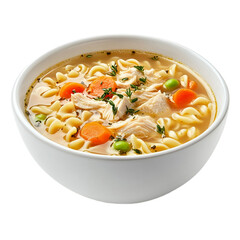 Wall Mural - Delicious Chicken Noodle Soup Recipe Bowl Food hot eat meal peas warm isolated on transparent background