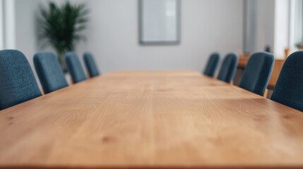 Poster - Empty conference table inviting collaboration in a modern office space