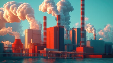 Aufkleber - 3D rendered concept of carbon capture as part of offset programs to reduce carbon footprints and support sustainability, aimed at achieving carbon neutrality goals