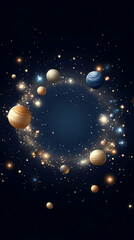 Wall Mural - Cosmic Planets Abstract Background