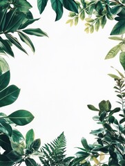 Aufkleber - Greenery border with ample copy space for text placement in a botanical setting. Generative AI