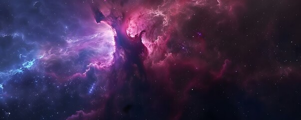 Wall Mural - a space background with a purple cloud