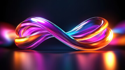 Aufkleber - vibrant, abstract infinity symbol made of colorful, flowing light. design features smooth curves and glossy finish, creating sense of motion and energy