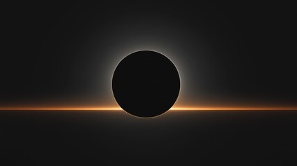 Poster - Black wallpaper with a seamless gradient that hints at the edge of a solar eclipse, with a faint horizon glow adding a sense of mystery
