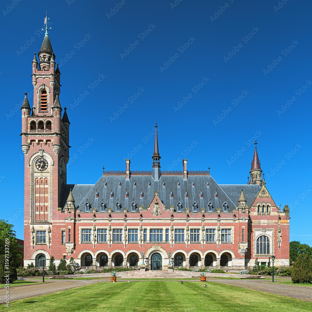 The Peace Palace in The Hague, Netherlands. It houses the International ...