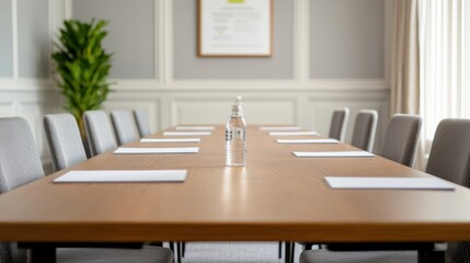 Aufkleber - Empty boardroom table awaiting executives for a meeting