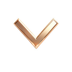 Aufkleber - A rose gold colored three dimensional down arrow isolated on a black background  suitable for user interface design.