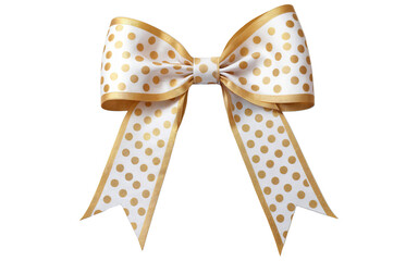 Wall Mural - bow with yellow dots on transparent background