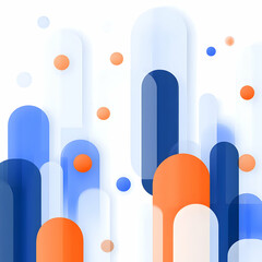 Wall Mural - Abstract Background: Blue Orange Shapes