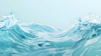 Poster - The texture of the water surface moves on a light blue background.