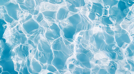 Poster - Water surface with movement from top view on light blue background.