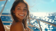© VikaKa - A close-up portrait of a woman, standing on the deck of a yacht
