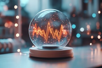 Aufkleber - A fantastical VoIP call concept with glowing sound waves connecting two magical crystal devices, surrounded by sparkles and ethereal light