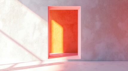 Aufkleber - Bright colored wall with empty space for text in modern interior design. Generative AI
