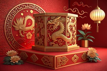 Wall Mural - chinese new year decorations greeting card. 3d golden snake, numbers 2025 and gold rain of Feng shui good luck coins on red background. Translation Happy New Year