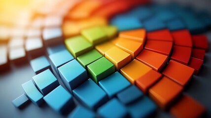 Colorful Array of 3D Rendered Cubes