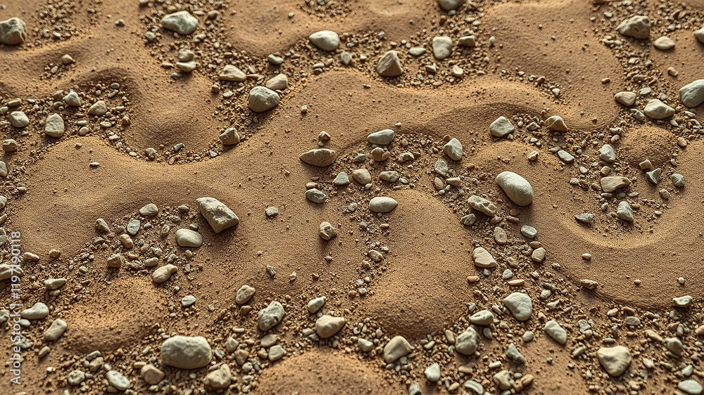 Seamless Dirt Ground Texture Tile Top View Stones Gravel Natural Brown ...