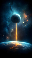 Wall Mural - Cosmic Collision Illustration