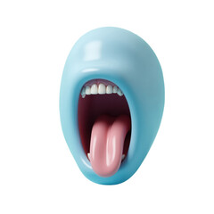 Poster - 3d render of an open mouth with visible teeth and tongue