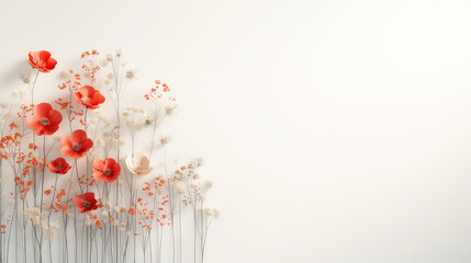 Poster - Delicate floral arrangement minimalist background artistic photograph indoor setting close-up view serenity and beauty of nature