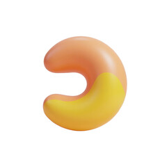 Poster - abstract curved shape in and golden yellow