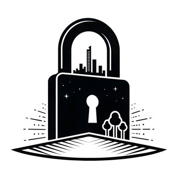 lock black elements icon