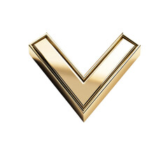 Poster - A three dimensional golden V shaped element with a double framed border against a black background.