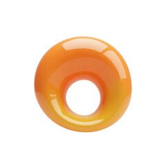 Poster - glossy and yellow three-dimensional torus shape