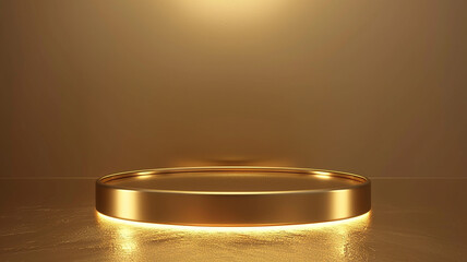 Wall Mural - a golden podium for advertising a new product on a smooth background