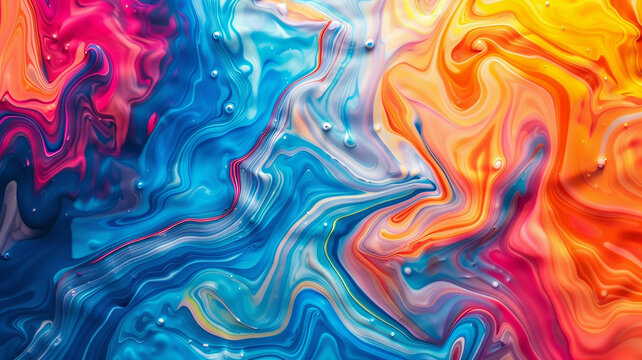 Multi-colored paints, colorful background in full screen