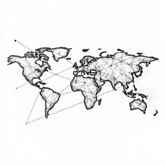 Poster - Global Network Connection World Map Abstract Design Illustration