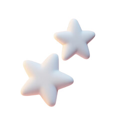 Poster - two white 3d stars on a pink background